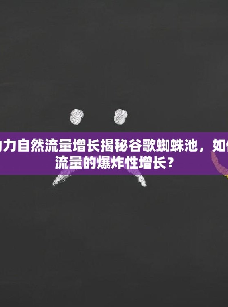 谷歌蜘蛛池如何助力自然流量增长揭秘谷歌蜘蛛池，如何利用它促进自然流量的爆炸性增长？